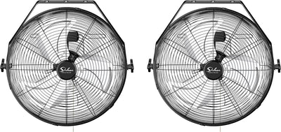 Simple Deluxe 20 Inch Industrial Wall Mount Fan, 4650 CFM 3 Speed Metal Fan for Warehouse, Greenhouse, Workshop, Patio, Factory and Basement, Black 2 Pack