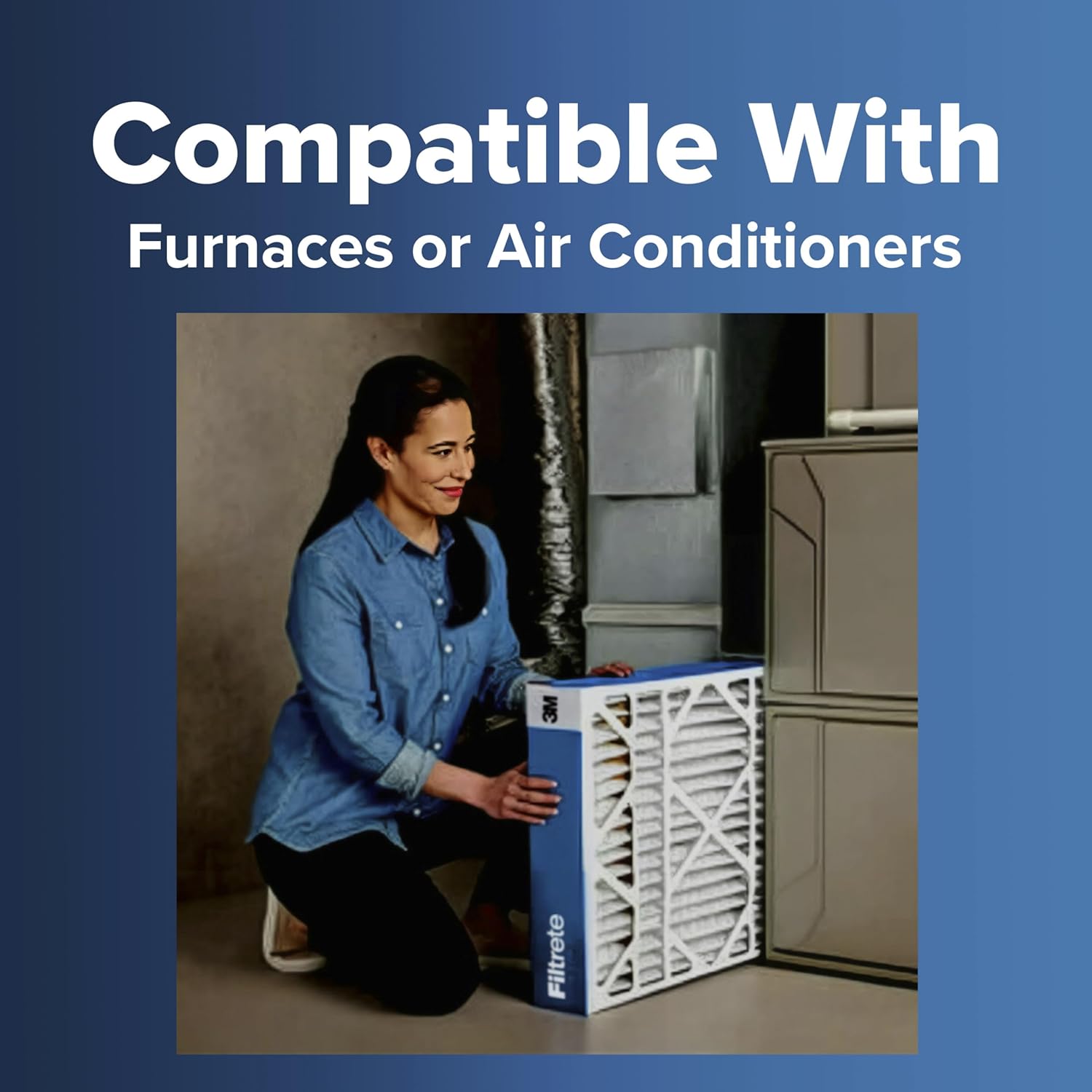 20x25x4 AC Furnace Air Filter, MERV 13, MPR 1900, Premium Allergen, Bacteria & Virus Filter, Electrostatic Air