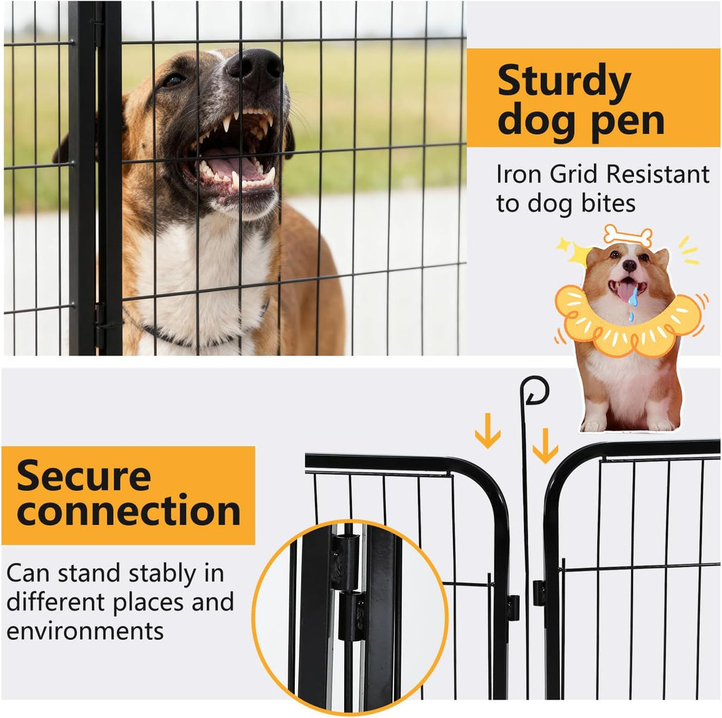 Dog Playpen Dog Pen 16 Panels 40 Inch Hight Indoor Outdoor Folding Metal Portable Puppy Exercise Pen Heavy Duty Dog