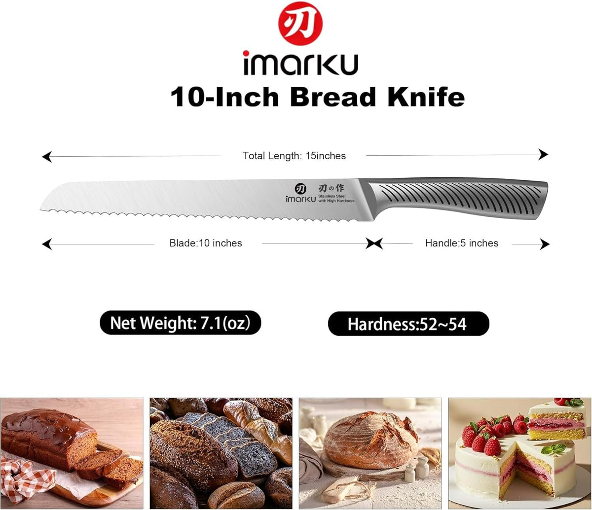Bread Knife 10 Inch: Japanese High Carbon Stainless Steel