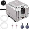 5W Powerful Aquarium Air Pump, Quiet Dual Outlet Oxygen Aerator | Adjustable Fish Tank Air Pump & Bubbler for
