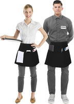 Server Waist Aprons 12 Pack with 3 Pockets 100% Polyester