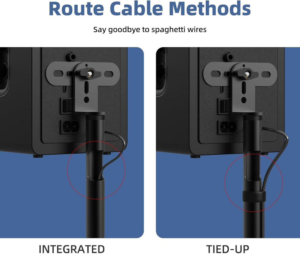 Universal Speaker Stands Pair, Satellite & Bookshelf Speaker Stands-28-38in Adjustable, Surround Sound Speaker Stand