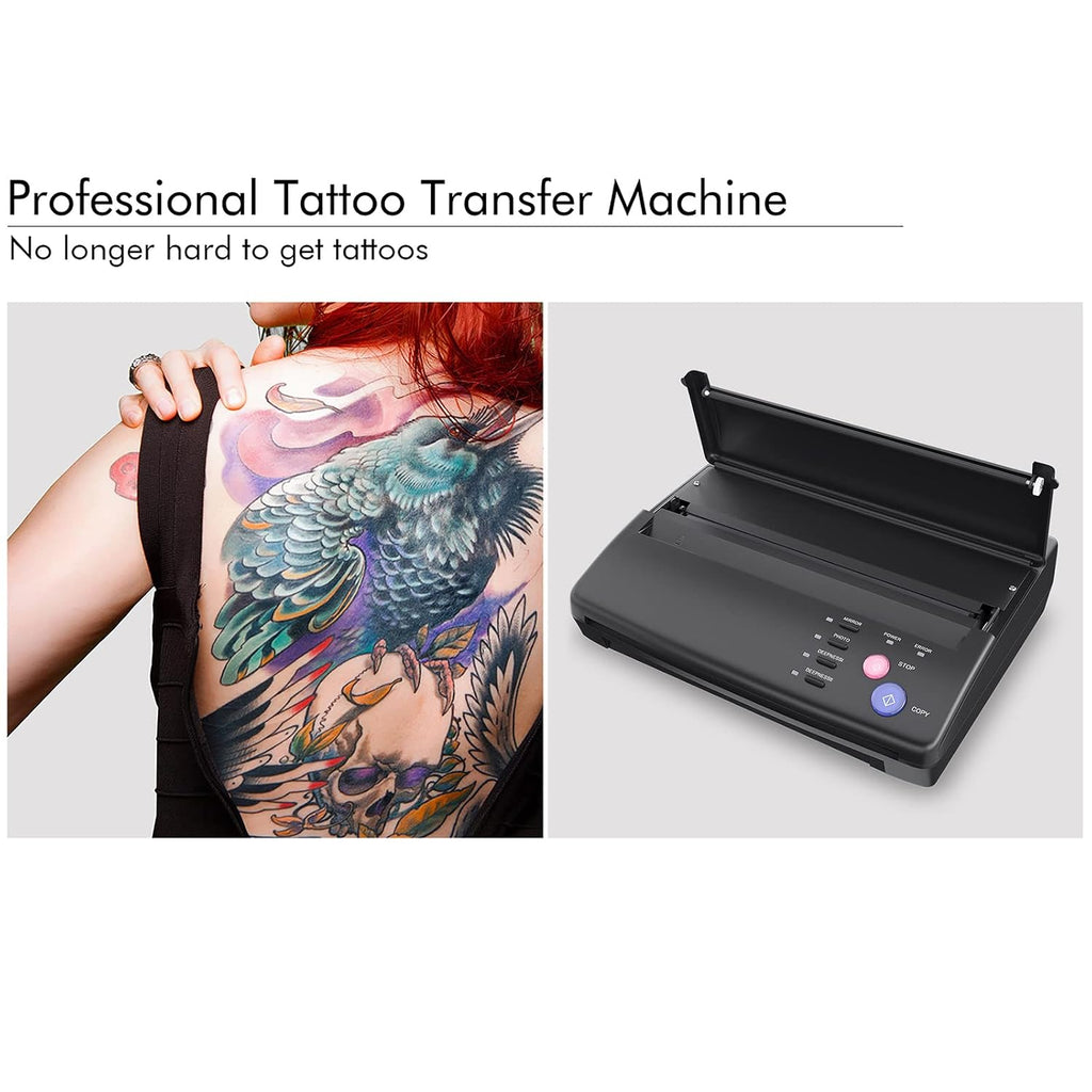 Tattoo Stencil Machine Thermal Copier Tattoo Stencil Printer with 20pcs Transfer Paper for tattooing Artists (Black)