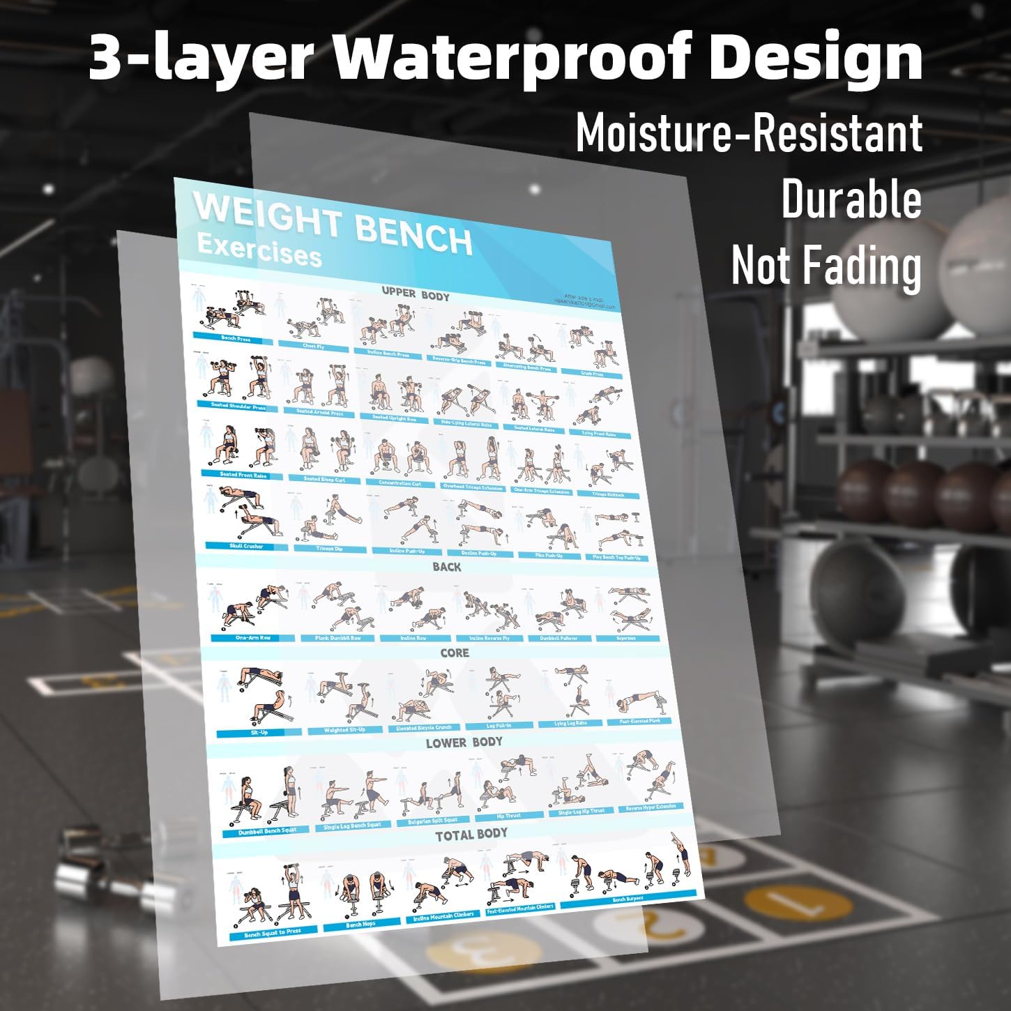 Fitness Bench Poster Adjustable Benches Poster (1PC Paper Tube)