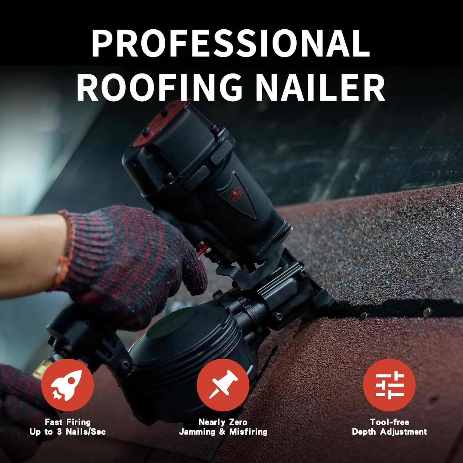 15 Degree Coil Roofing Nailer for 3/4″ up to 1-3/4″ Roofing Nails