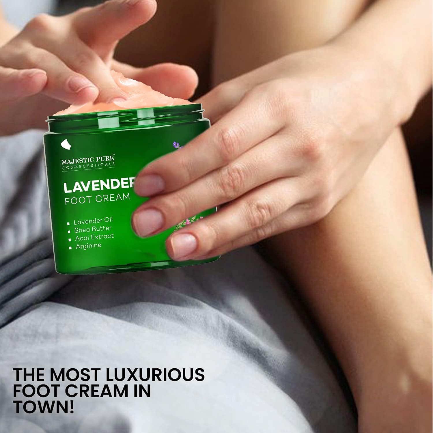 Lavender Oil Foot Cream, Warming Cream - Calluses, Dry Cracked Feet, Hands, Heels, Elbow, Nails, and Knees - Softens