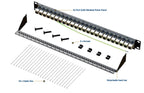iwillink Cat6 Shielded Patch Panel 24 Port with RJ45 Keystone Coupler
