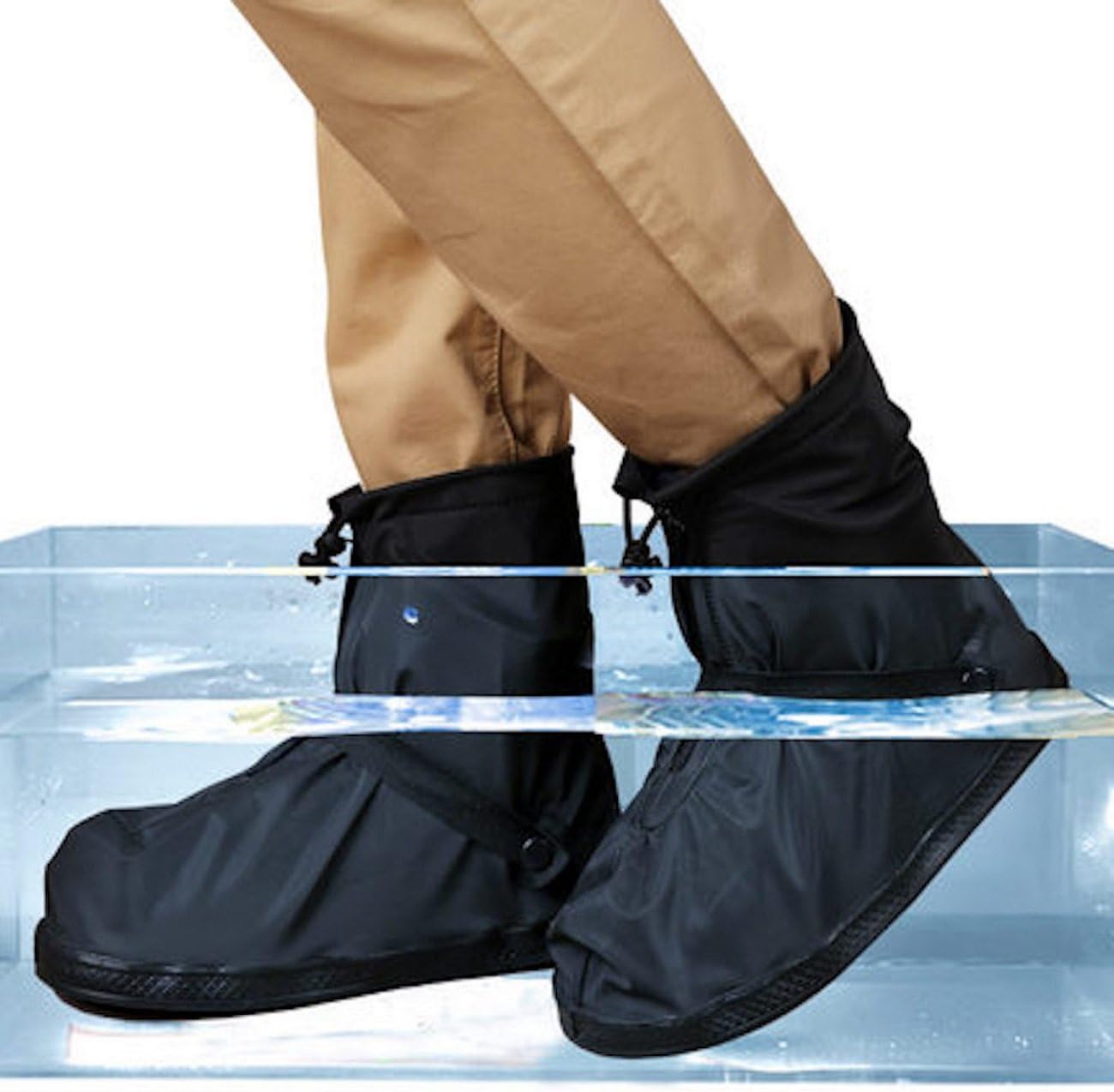 Rain Boot Waterproof Shoes Cover Women Men Kids Reusable Rubber Sole