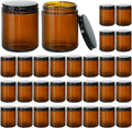 8oz Glass Candle Jars with Metal Lids, 30PCS Amber Candle Container | 8 oz Amber Candle Jars for Candle Making