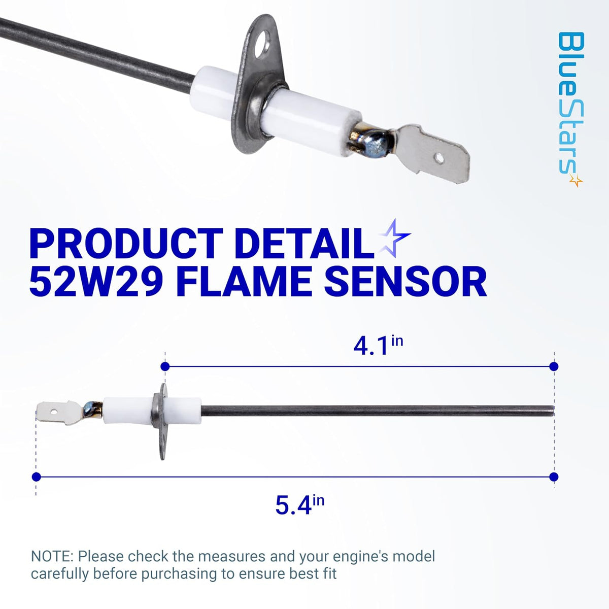 BlueStars 52W29 Furnace Flame Sensor for Lennox Armstrong Ducane