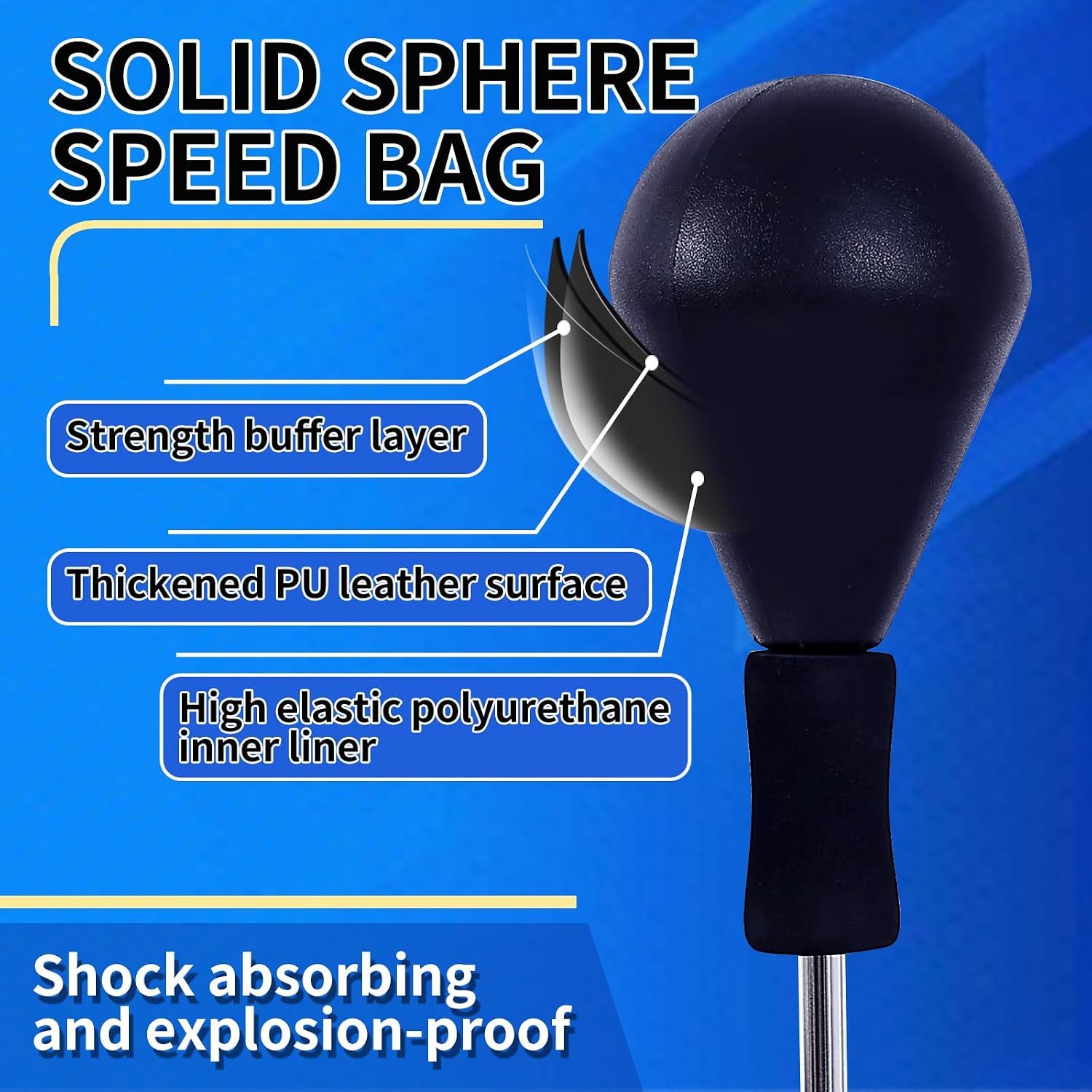 Punching Bag with Stand, Heavy Boxing Bag Height Adjustable Reflex Bar and Speed Punching Bag for Adults & Youth