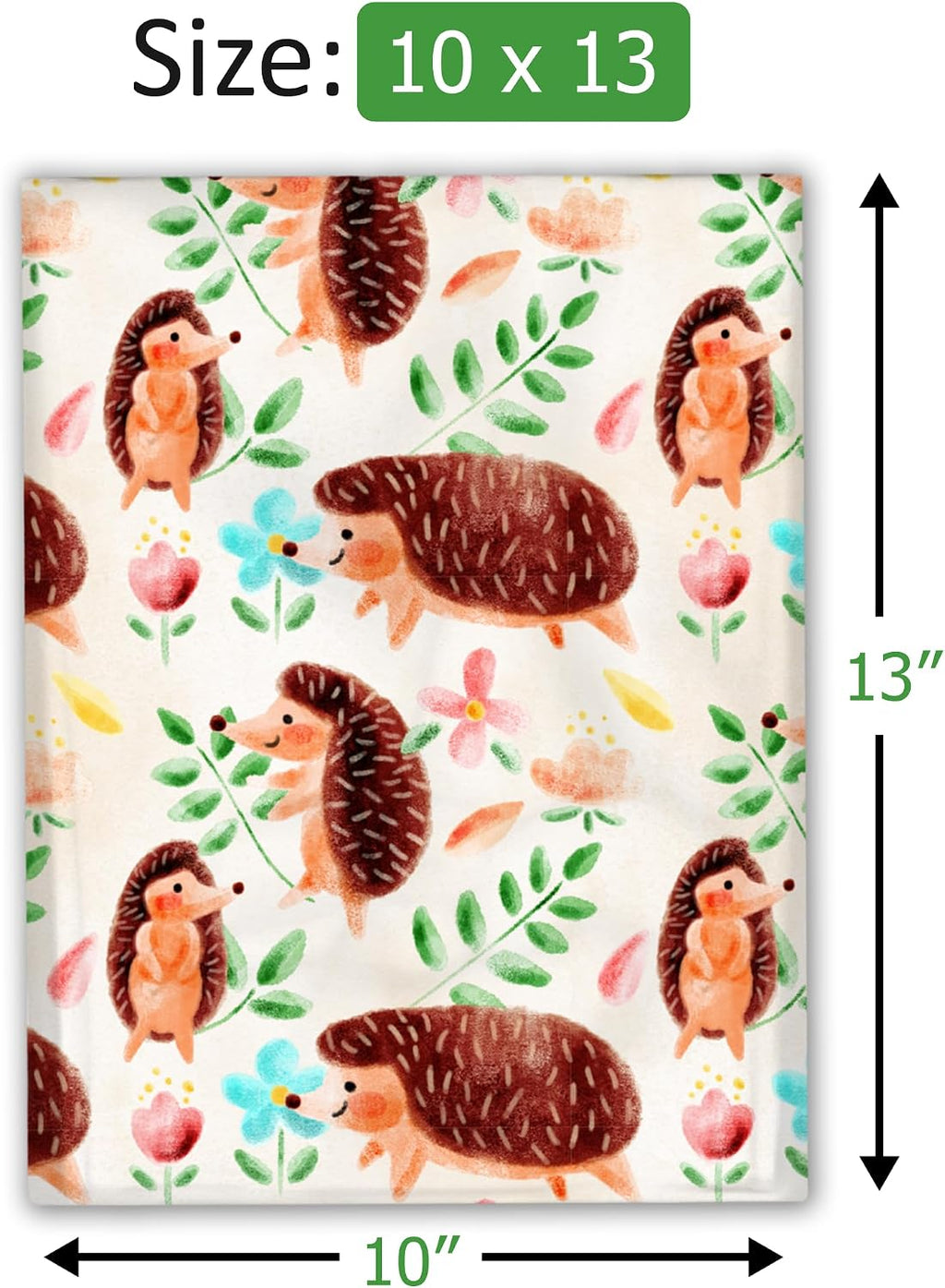 10x13 (100) Hedgehogs Designer Poly Mailers Shipping Envelopes Premium Printed Bags
