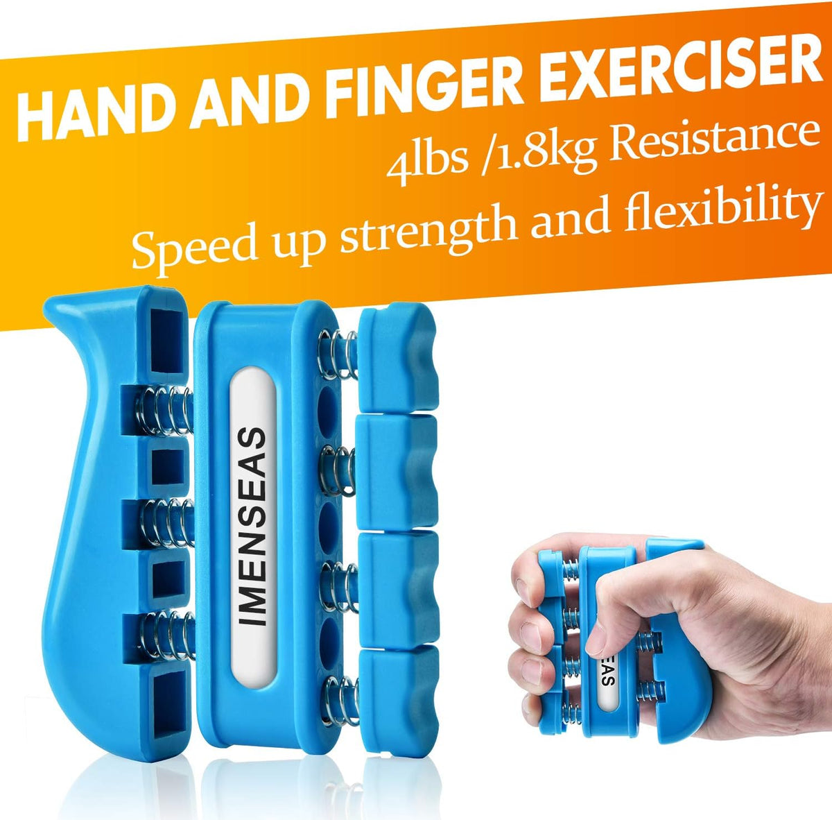 Grip Strength Trainer 7 Pack Adjustable Hand Gripper, Finger Stretcher Resistance Extensor Bands, Finger Exerciser