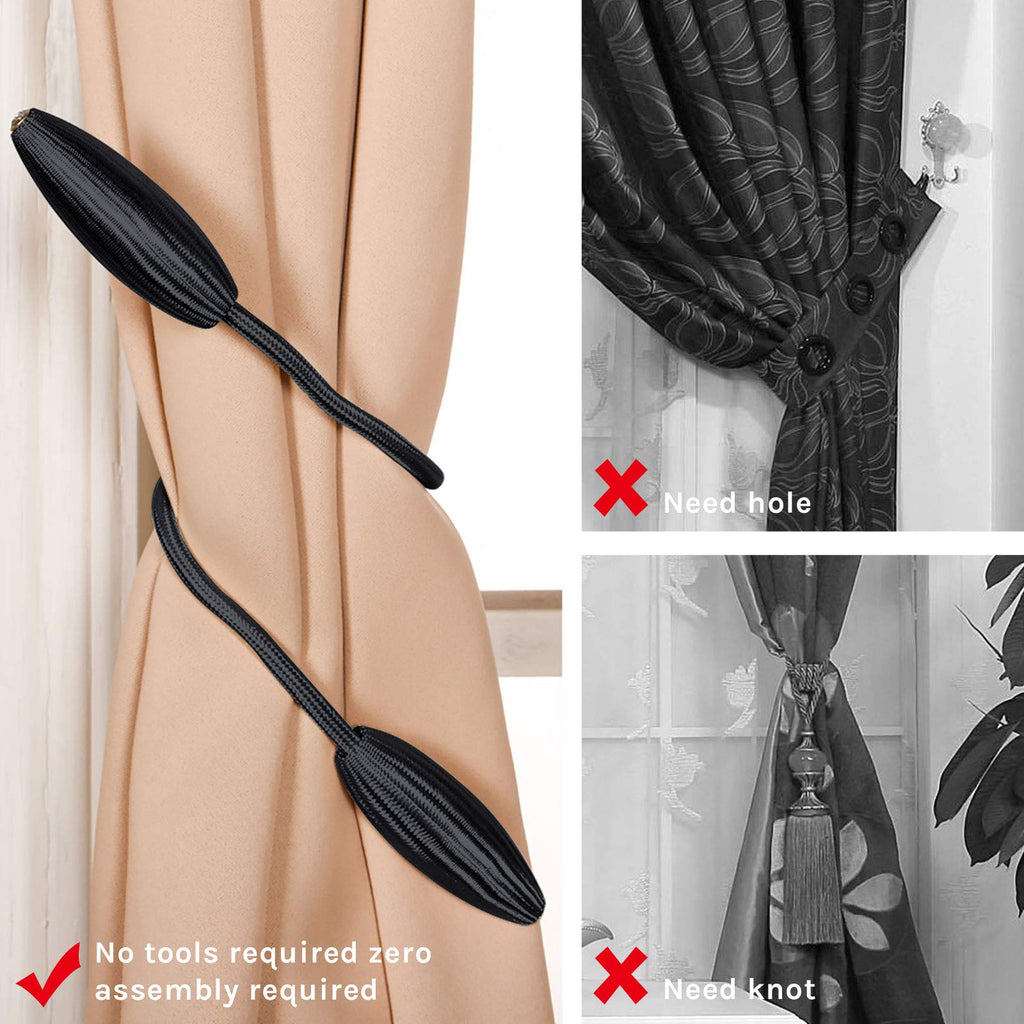 4 Pack DIY Curtain Tiebacks Clips Crystal Decorative Creative Twist Drape Tie Backs European Style Random Modelling