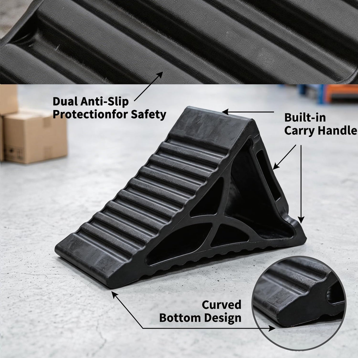 Wheel Chocks for RV Trailer Car Camper Durable Safty Block 4 Pack