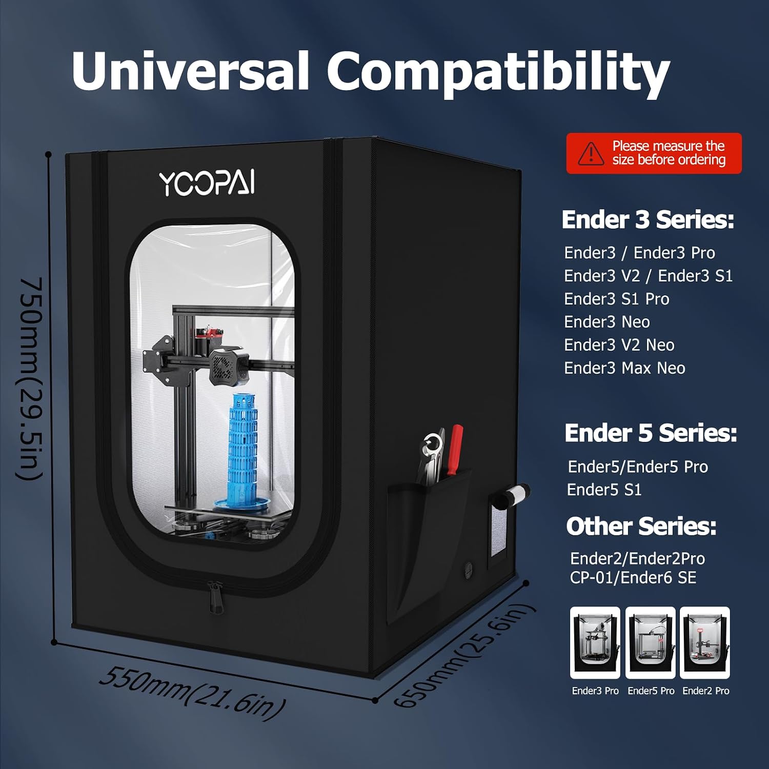 3D Printer Enclosure Dustproof Tent Constant Temperature Protective +Low Noise Exhaust Fan