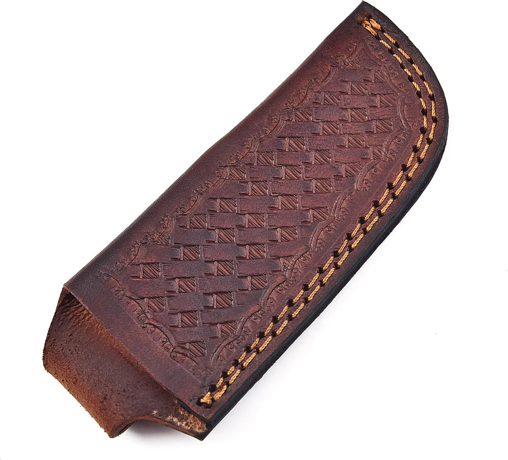 Leather Knife Sheath, Pocket Folding Knife Sheath with Belt Loop, Knife Cover,Knife Holster for Belt