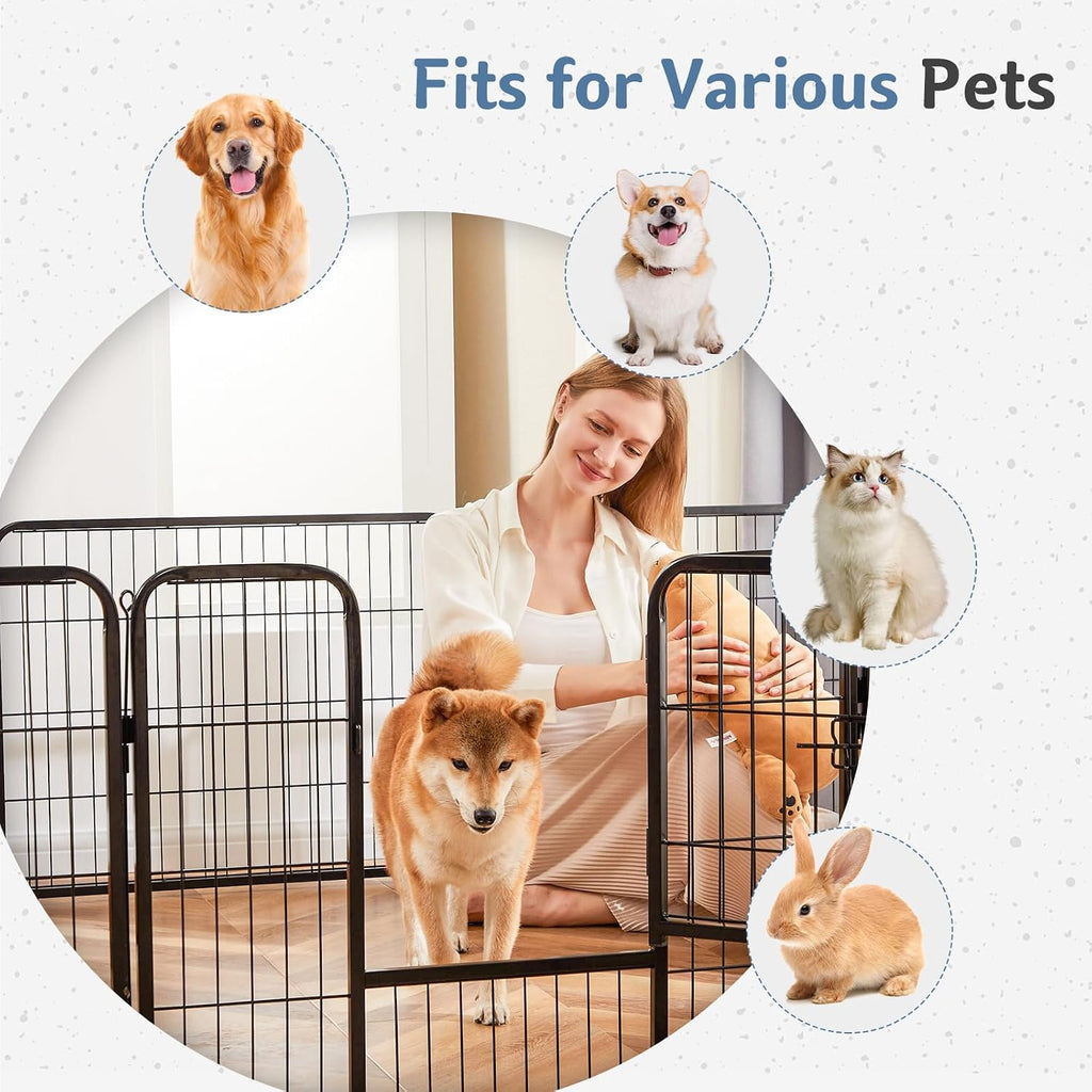 Dog Playpen 8 Panels 32 Inch Indoor Outdoor Metal Pet Fence