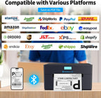 Thermal Shipping Label Printer, 4x6 Bluetooth Shipping Printer for Small Business, Compatible with Windows, Mac, iOS
