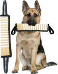 Squeaky Tug Toy for Dogs Jute with 2 Strong Handles Lasting Training Equipment Puppy to Large Dog Interactive Toys of