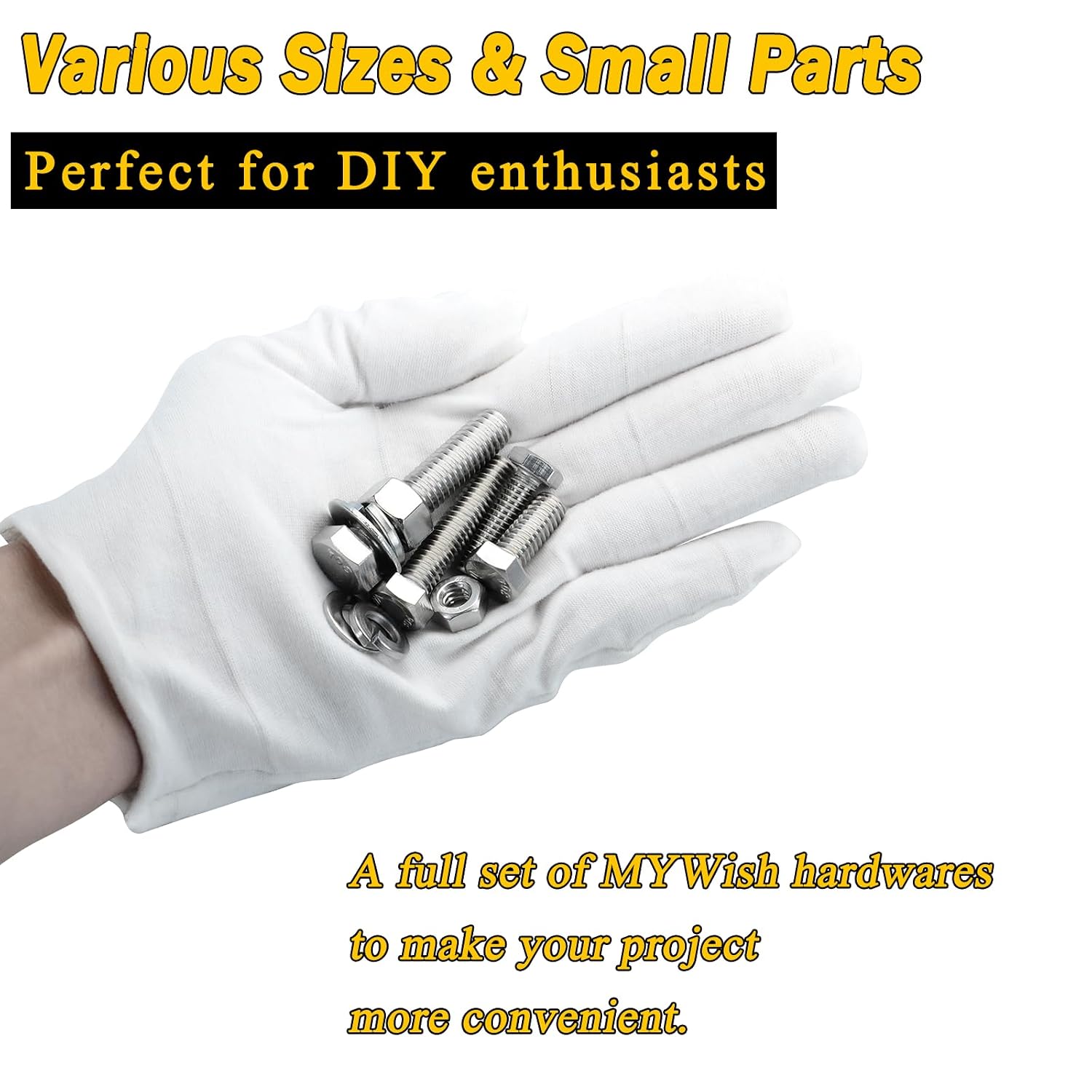 254Pcs Nuts and Bolts, 1/4 20 5/16 18 3/8 16 Bolt, Heavy Duty 304 Stainless Steel Bolts and Nuts Kit with Flat Spring