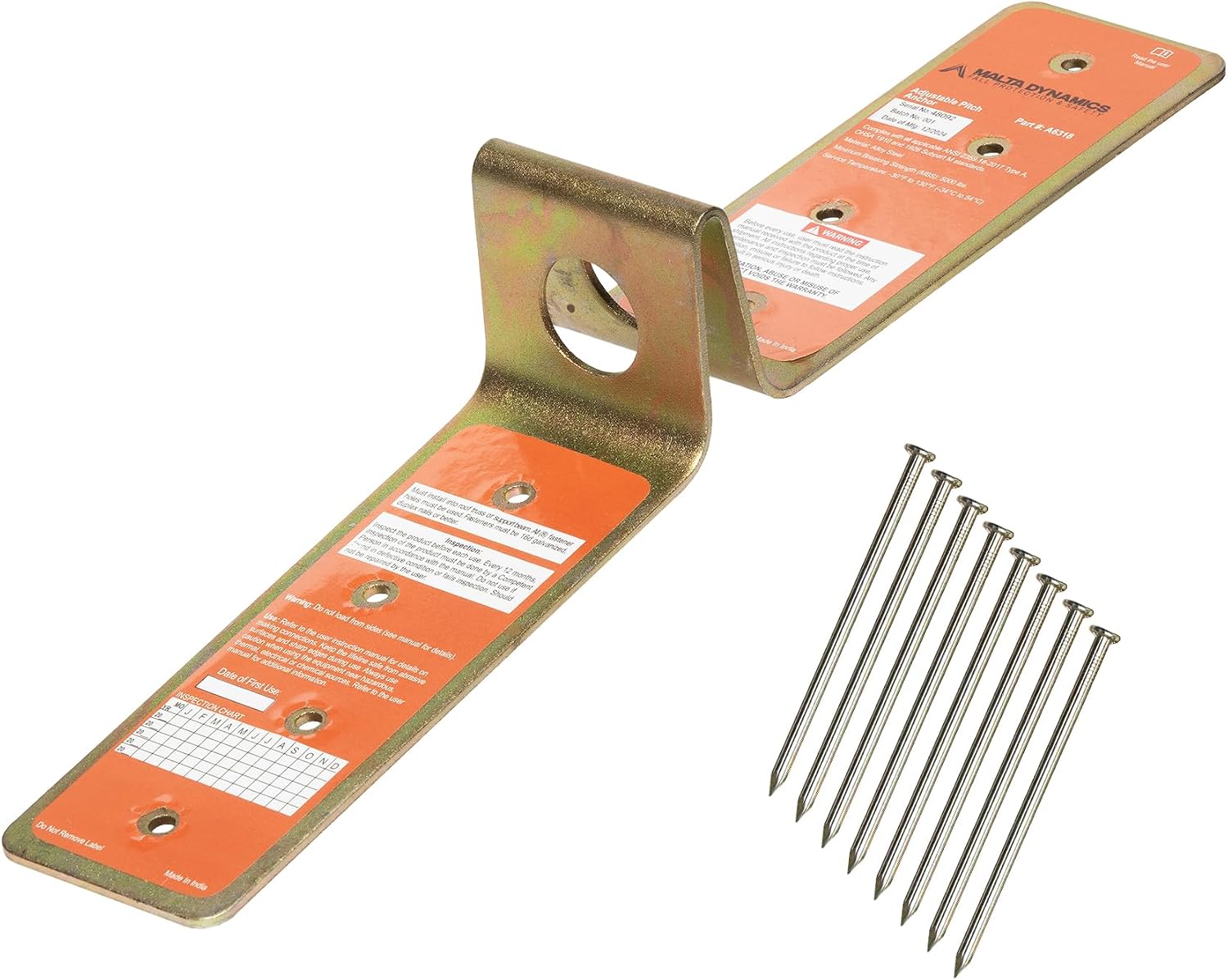 Single Use Disposable Roof Anchor, Lightweight, OSHA Compliant, Easy to Install (1 Pack)