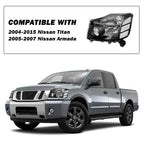 Halogen Headlight Assembly Compatible with 2004-2015 Nissan Titan