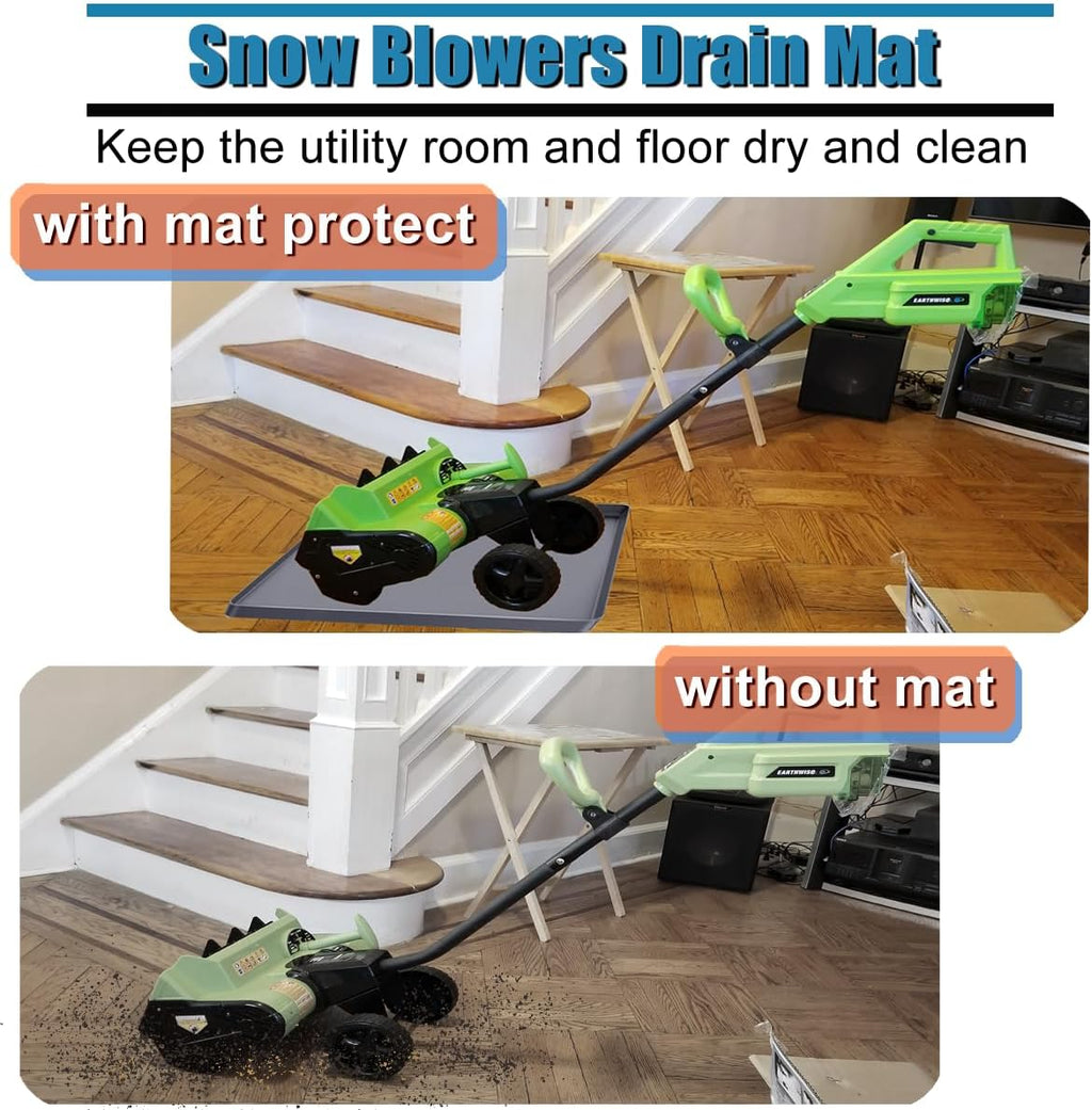 Snow Blower Mat, Snowblower Silicone Mat Garage Floor Mat for Snow, Electric Snow Shovel Mat with Raised Edge, Snow