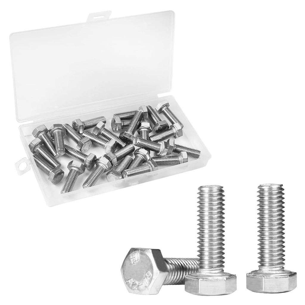 25 Pcs M8 Hex Bolts M8-1.25 x 25mm Hex Head Screw Bolt