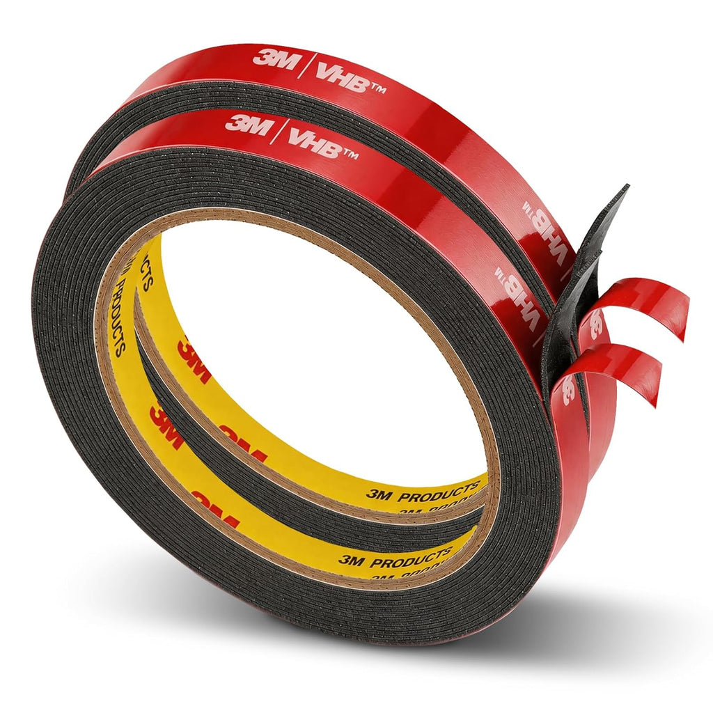3M Double Sided Tape, Heavy Duty, 0.24" x 15.4Ft, 5925, Black, 2 Pack