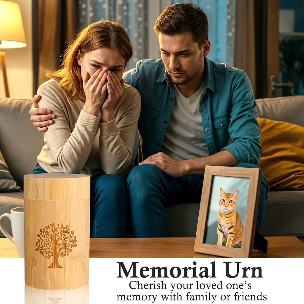 Small Bamboo Scattering Urn Tube for Human Ashes Mini Bamboo Spreading Cremation Tube Urn Keepsake Urn for Adult Male
