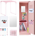 11-Piece Locker Accessories Kit, Magnetic Locker Organizer, Pink | Locker Decorations for Girls, Folding Locker