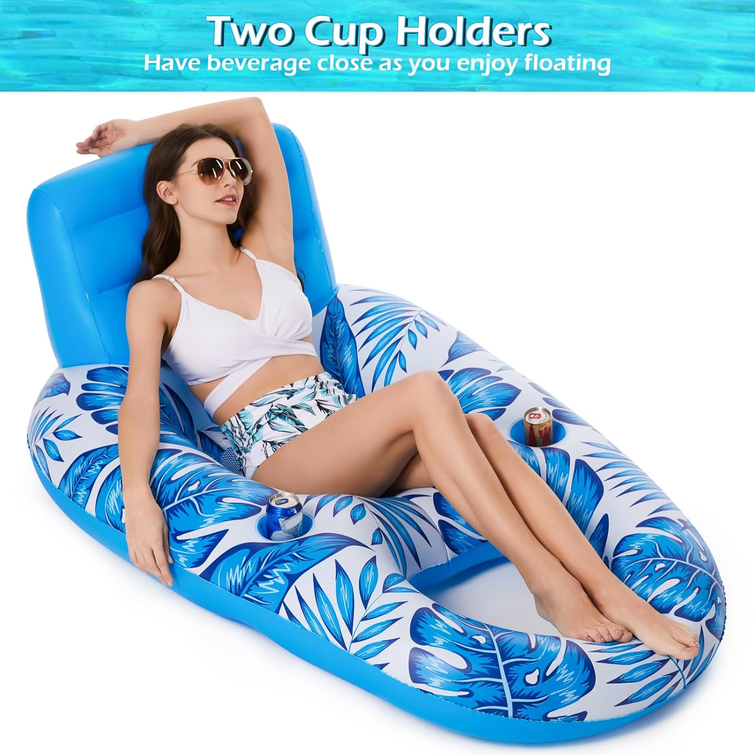 Inflatable Pool Float Adult - Pool Floaties Lounger Floats Raft Floating Chair Water Floaties for Swimming Pool Lake