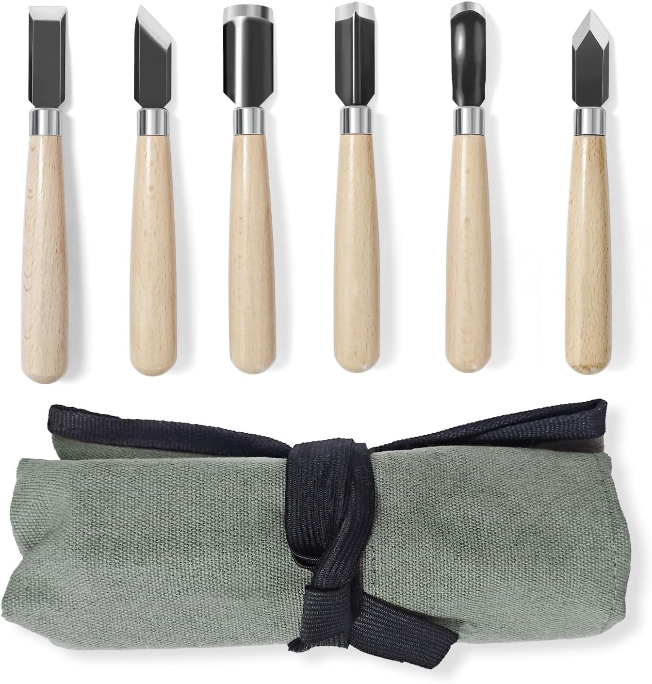 Wood Carving Tools Set - Chisel Set with Canvas Case, Carving Chisels Set Woodworking for Adults, Wood Whittling
