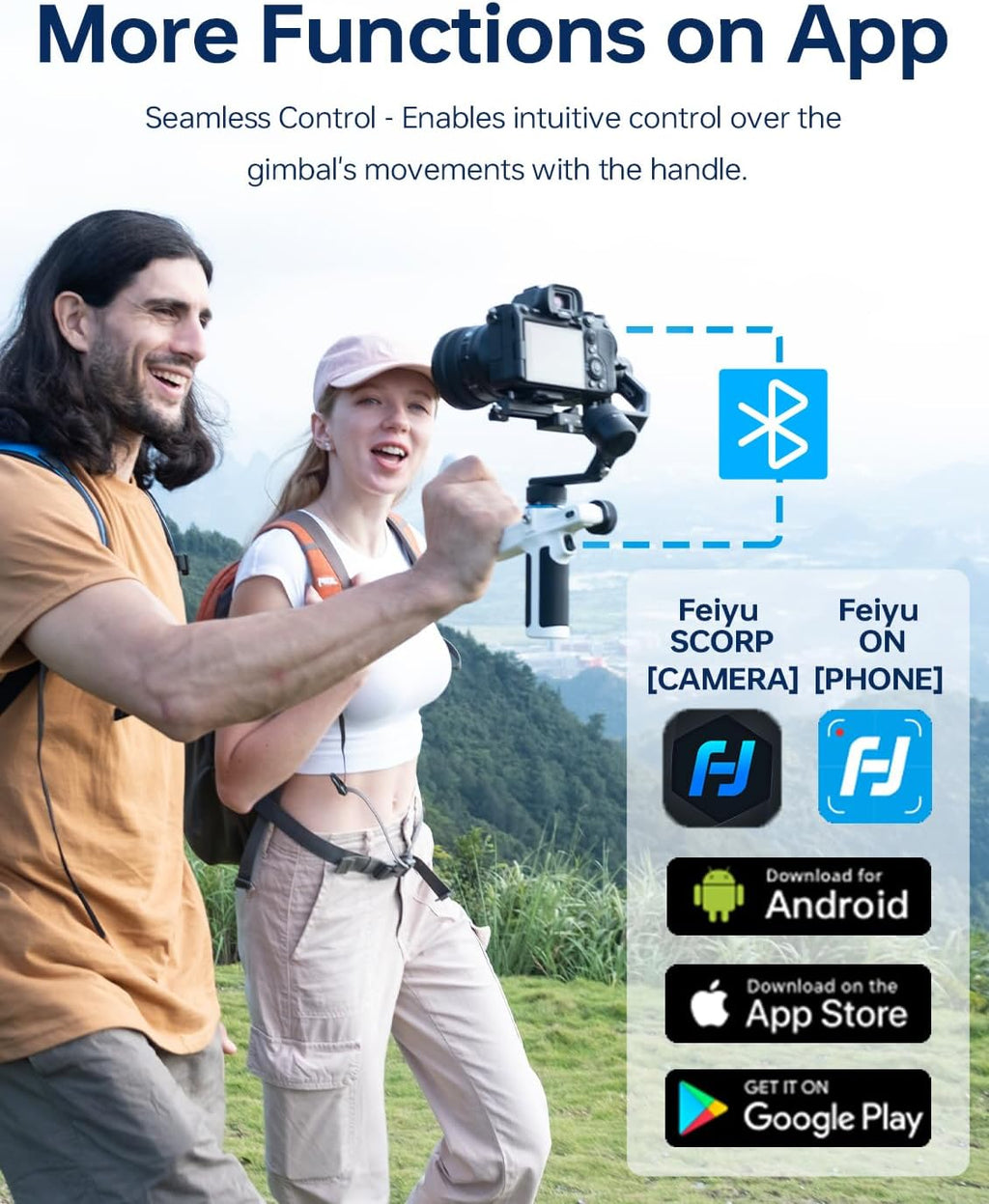 SCORP Mini 2 Combo Camera Gimbal with Built-in AI Tracking | All-in-one 3-axis gimbal with gesture control
