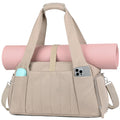 Gym Bag for Women with Yoga Mat Holder, Khaki