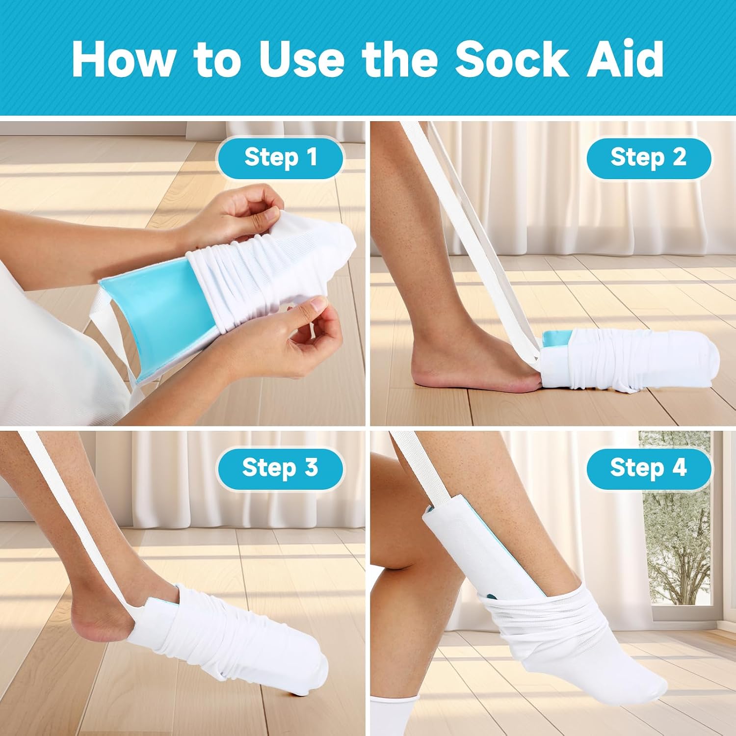 Sock Aid Tool and Pants Assist for Elderly, Disabled,Pregnant, Diabetics - Pulling Assist Device - Socks Helper