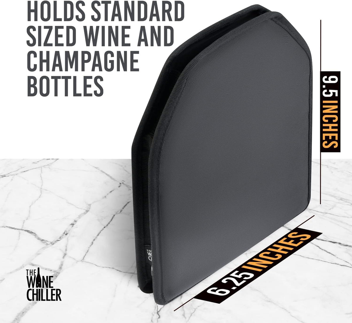 Wine Cooler Sleeve Solid Gel Wine Sleeve, Reusable Bottle Cooler, Black