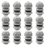 Rierdge 12 Pack 3/8" NPT Cable Glands, Grey, 5-10mm