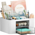 Pen Organizer with 2 Drawer, Multi-Functional Pencil Holder for Desk, Desk Organizers and Accessories with 5
