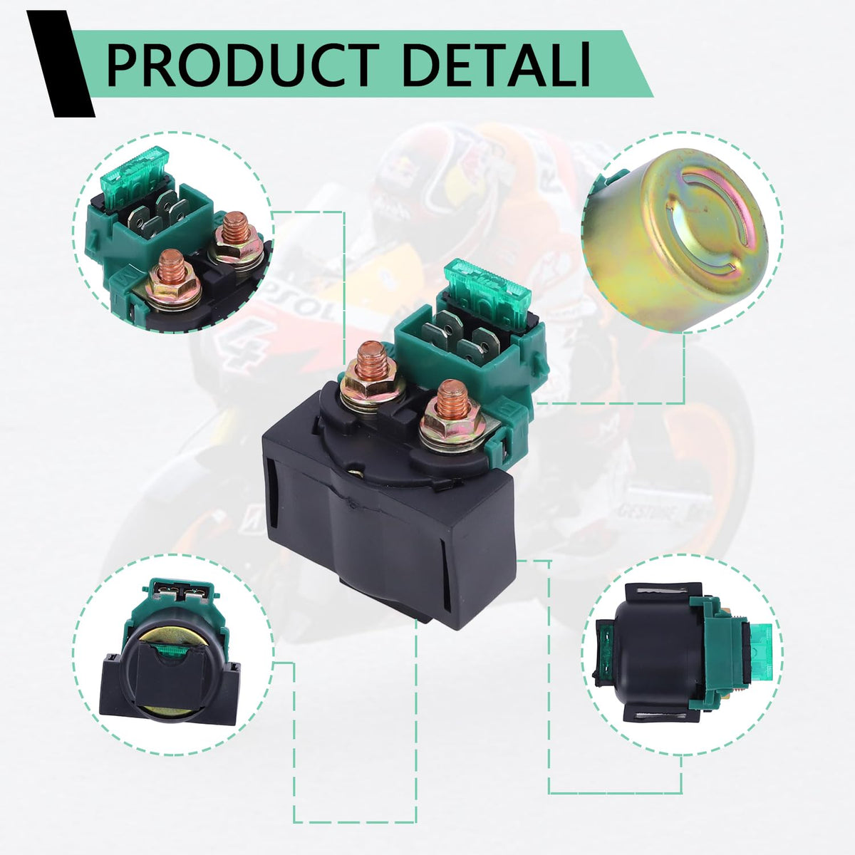 Starter Solenoid Relay, Compatible with Kawasaki Bayou 220 KLF200 Relay