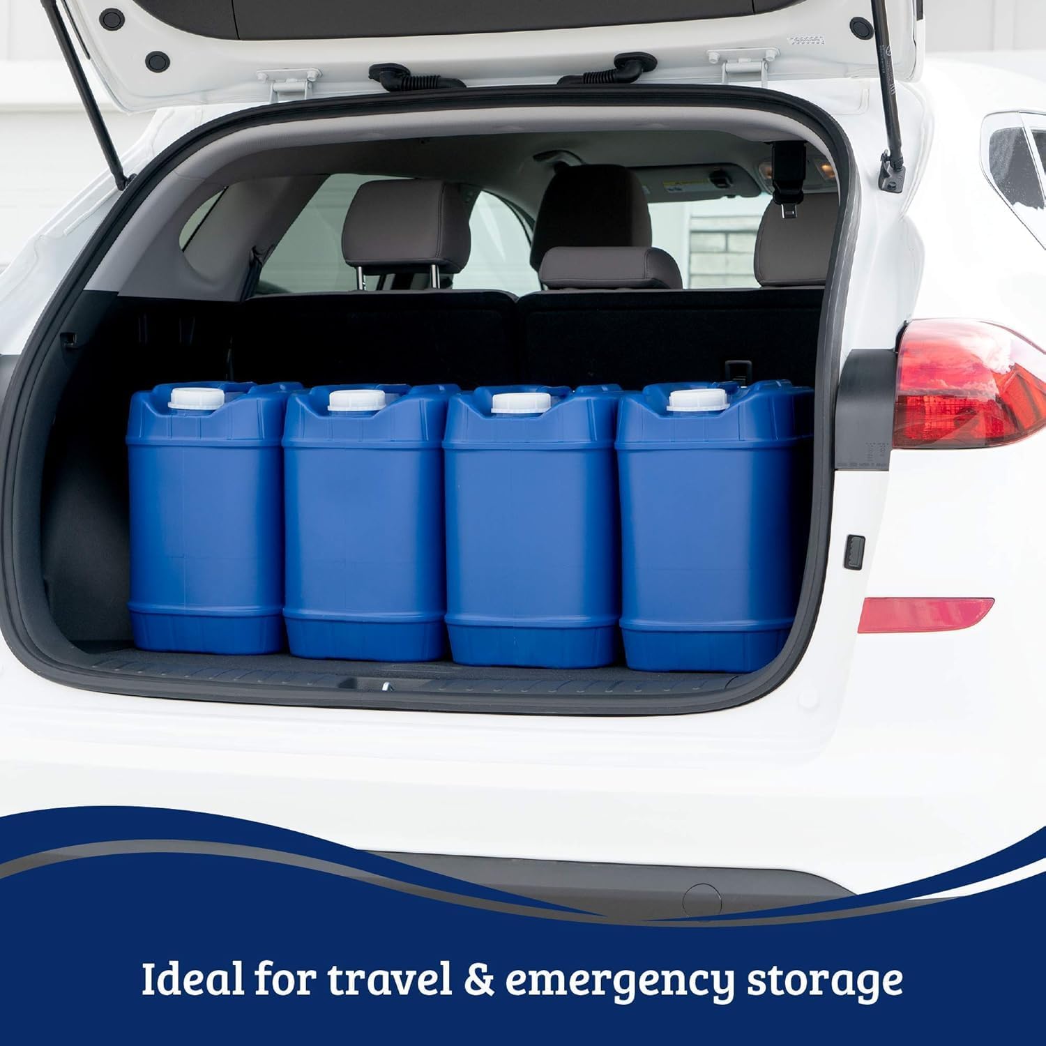 5-Gallon Stackable Water Storage Containers, Emergency Water Storage for Camping and Disaster Preparedness, 20 Gallons