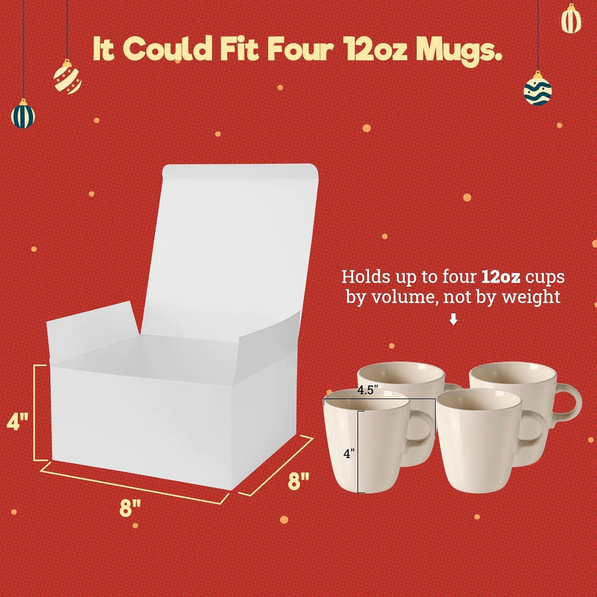 Gift Boxes 8x8x4'' 250 Pack Bulk White Gift Box with Lids