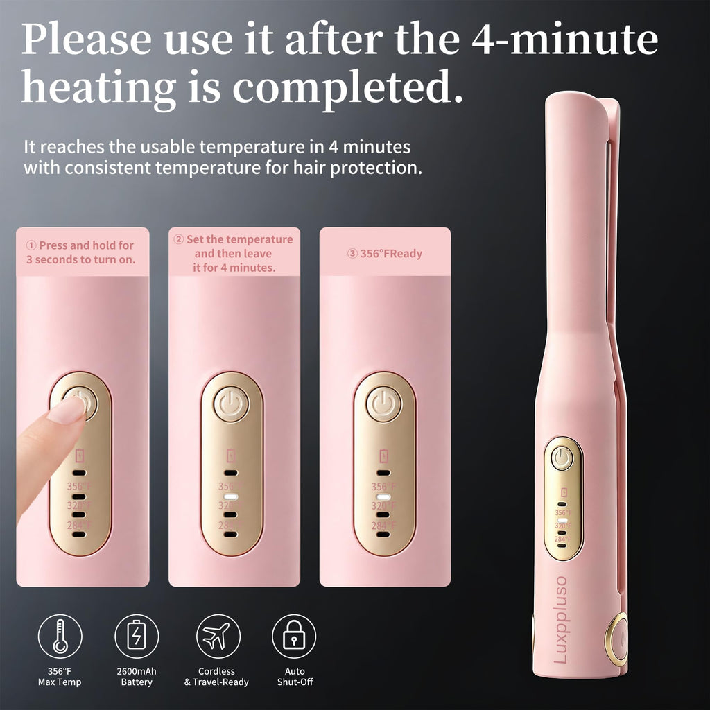 Cordless Hair Straightener and Curler 2 in 1