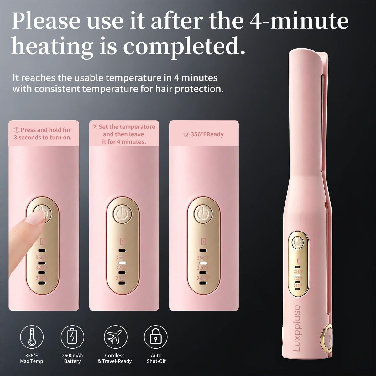 Cordless Hair Straightener and Curler 2 in 1