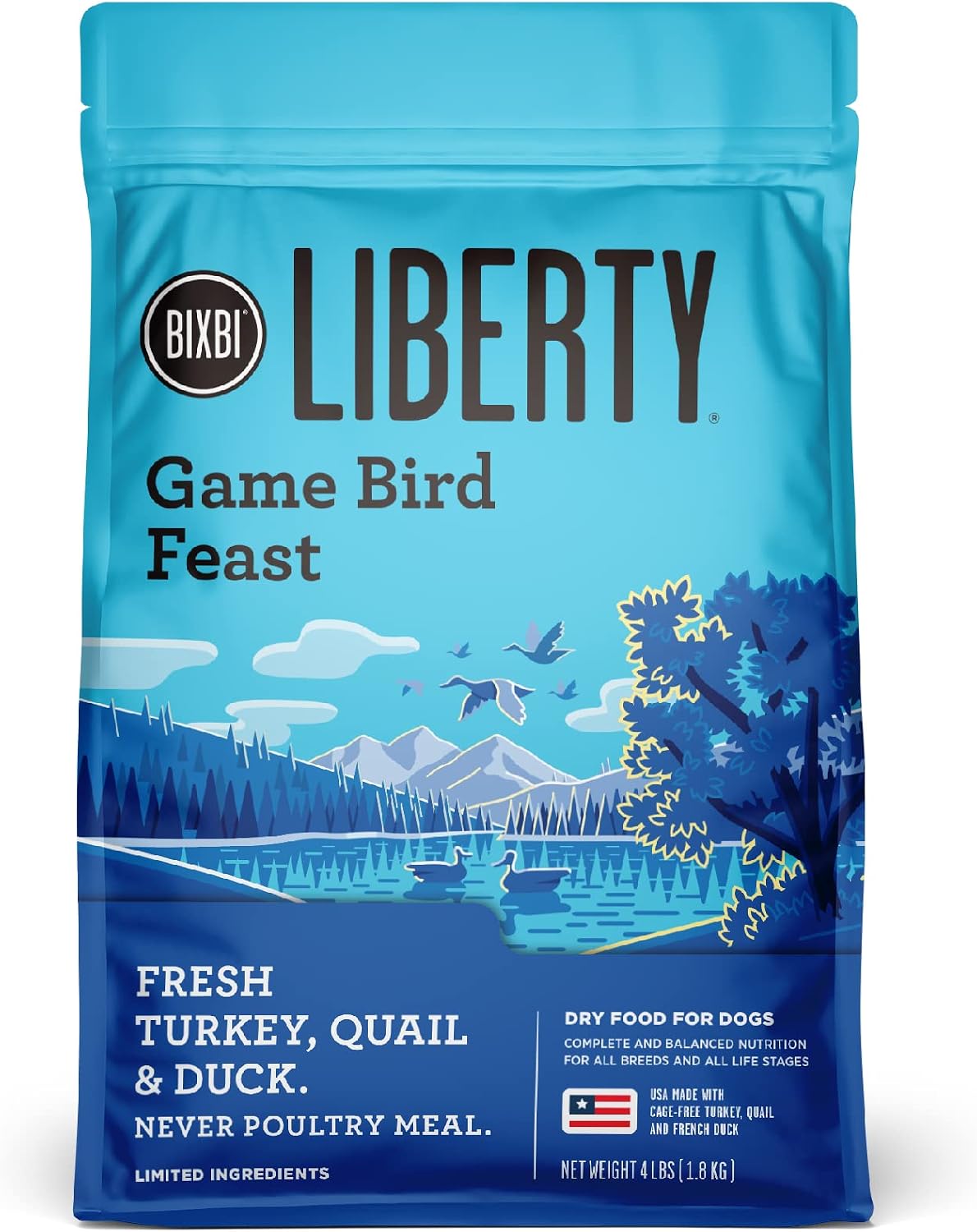 Liberty Ancient Grains Dry Dog Food, Game Bird Feast Recipe – Fresh Meat, High Protein, Wholesome Grains – USA Made