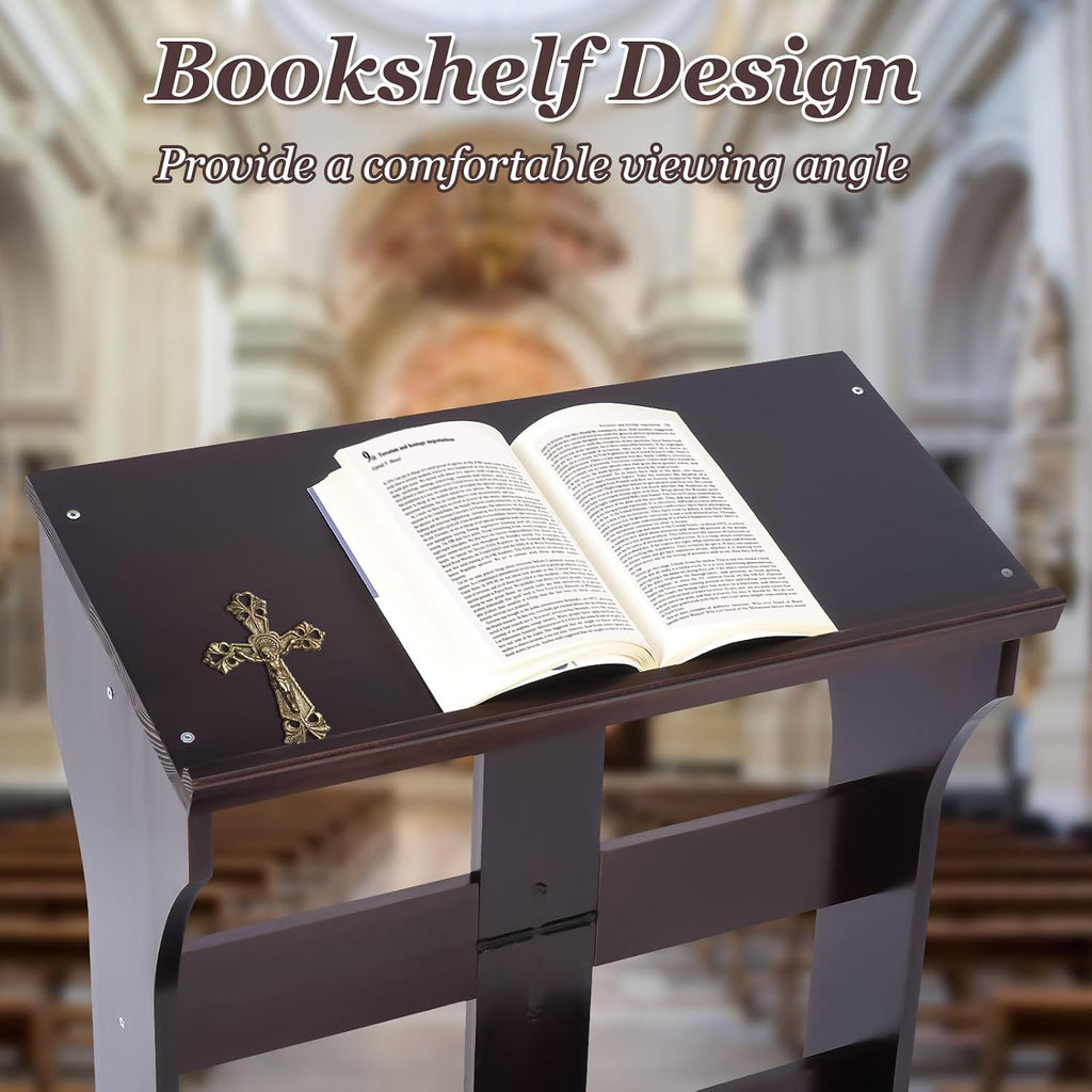 Prayer Kneeler Bench, Wooden Kneelers for Praying with Cushion Pad