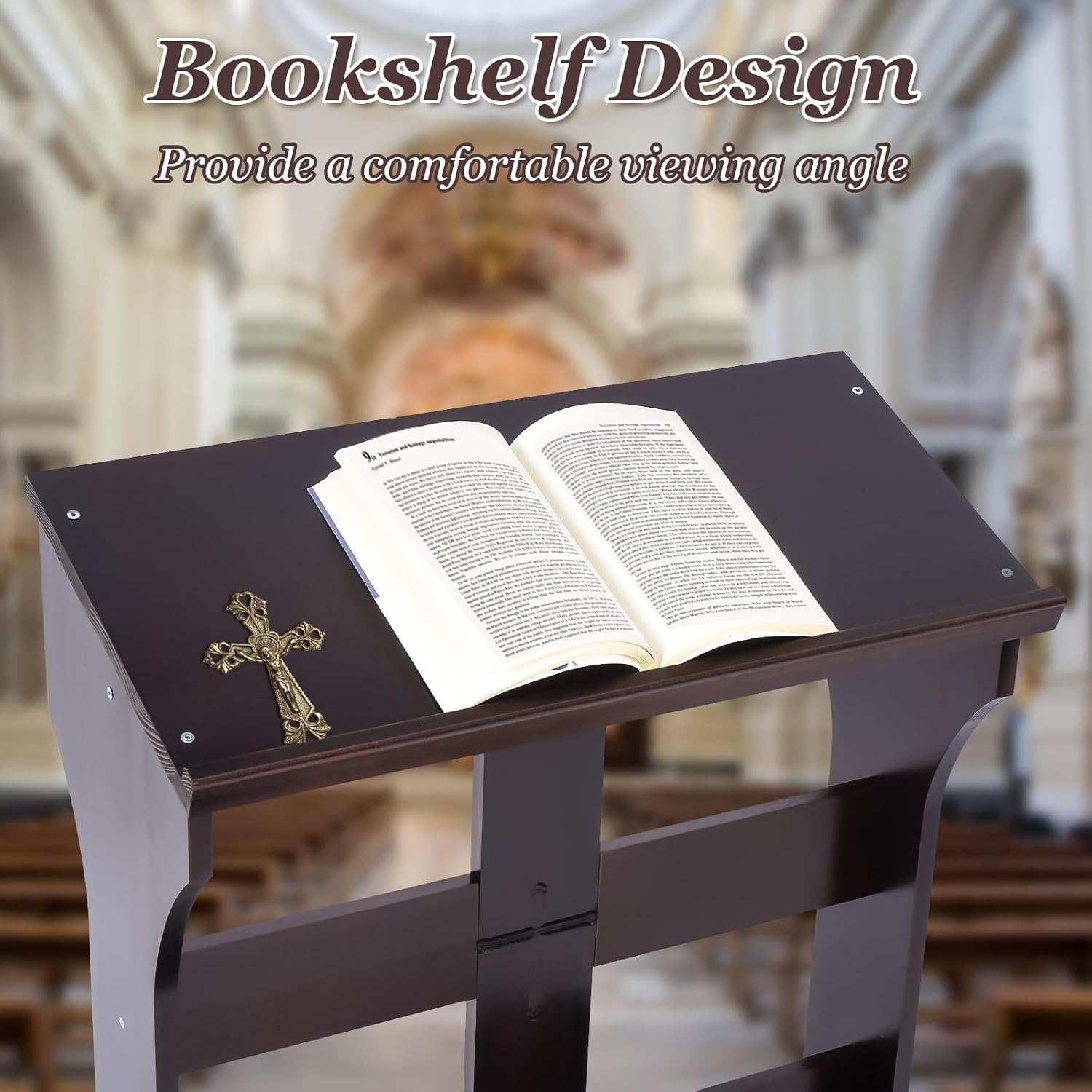 Prayer Kneeler Bench, Wooden Kneelers for Praying with Cushion Pad