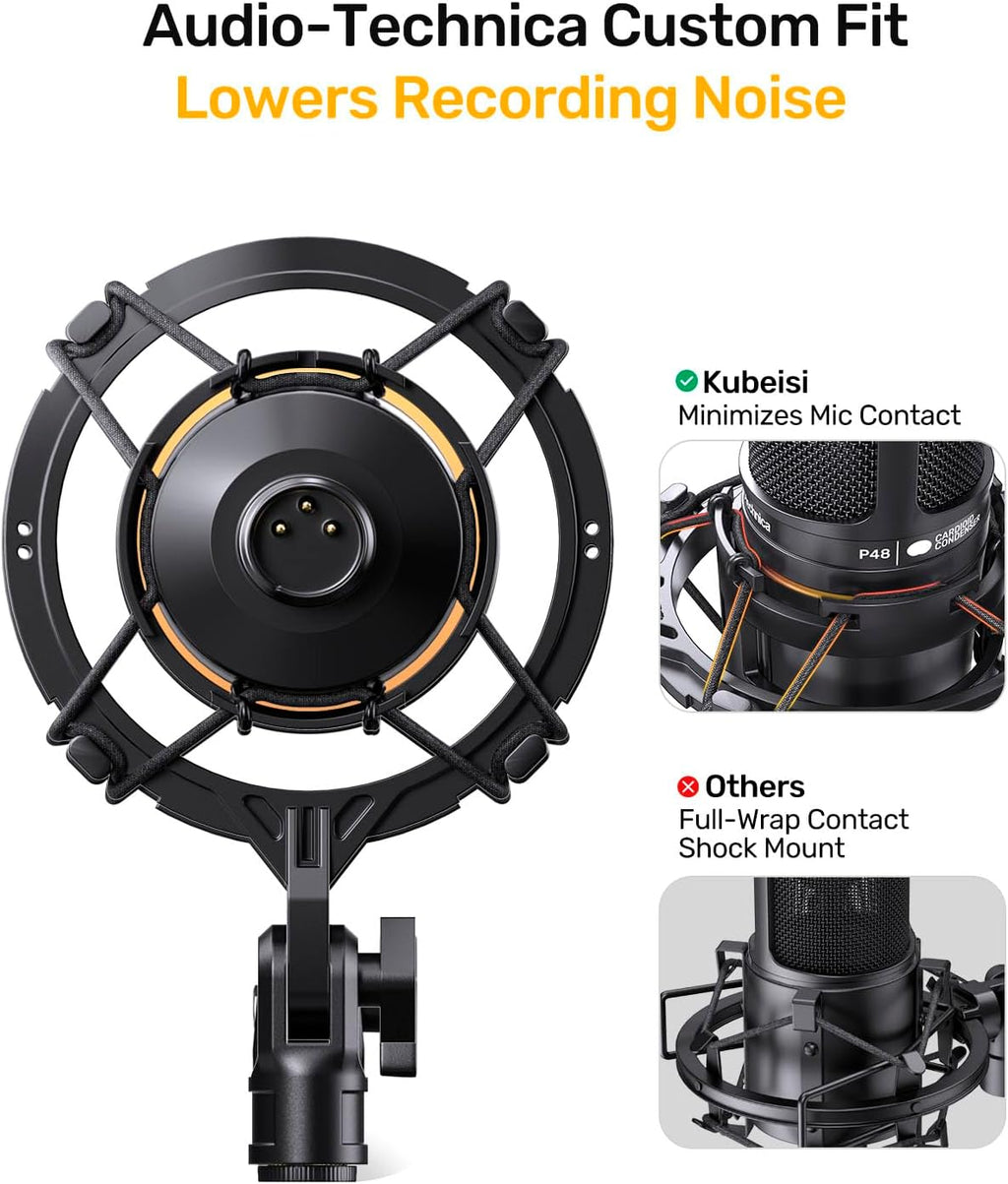 Custom Microphone Shock Mount with Pop Filter for AT2020/2035 | Anti-vibration Suspension Shock Mount Mic Holder